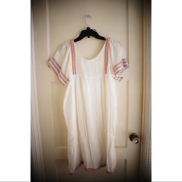 | Kaktus | Embroidered Boho Short Sleeve Dress - Picture 3 of 7